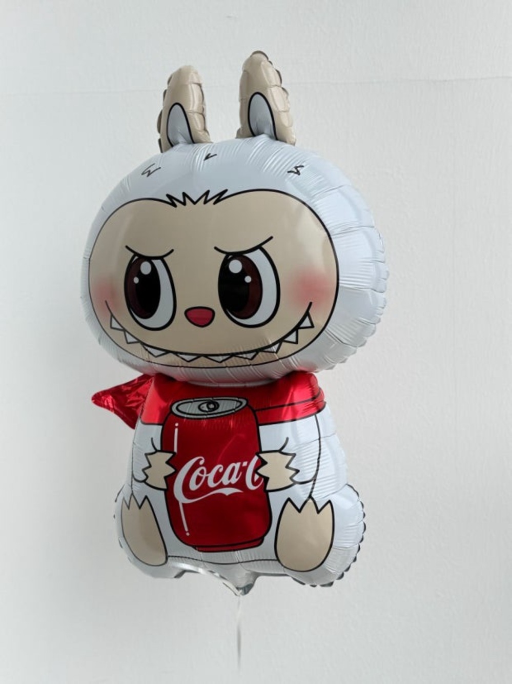 Labubu balloon Coca-Cola Character Balloon in White & Red with Beige Accents